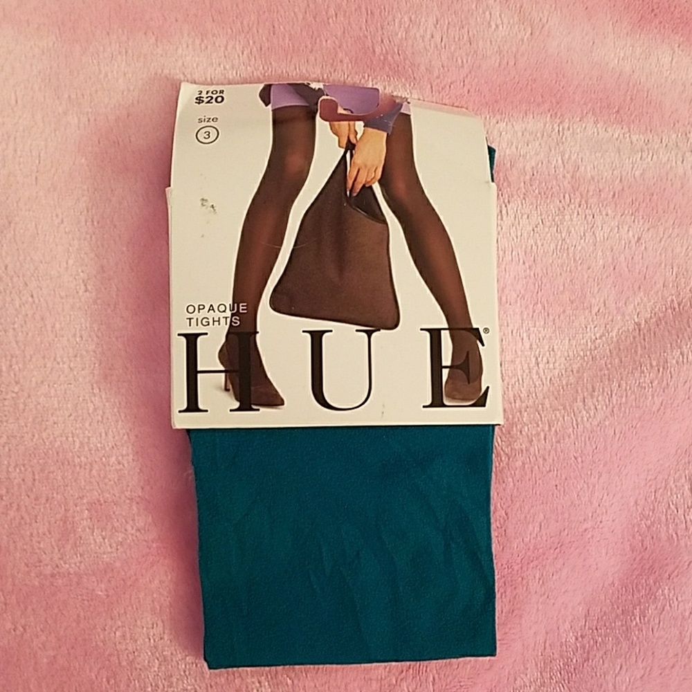 Hue opaque tights hose size 3 turquoise