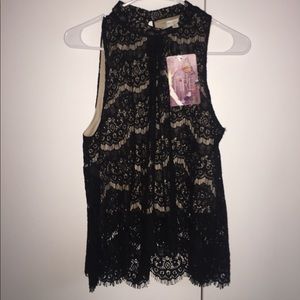 Black lace tank top