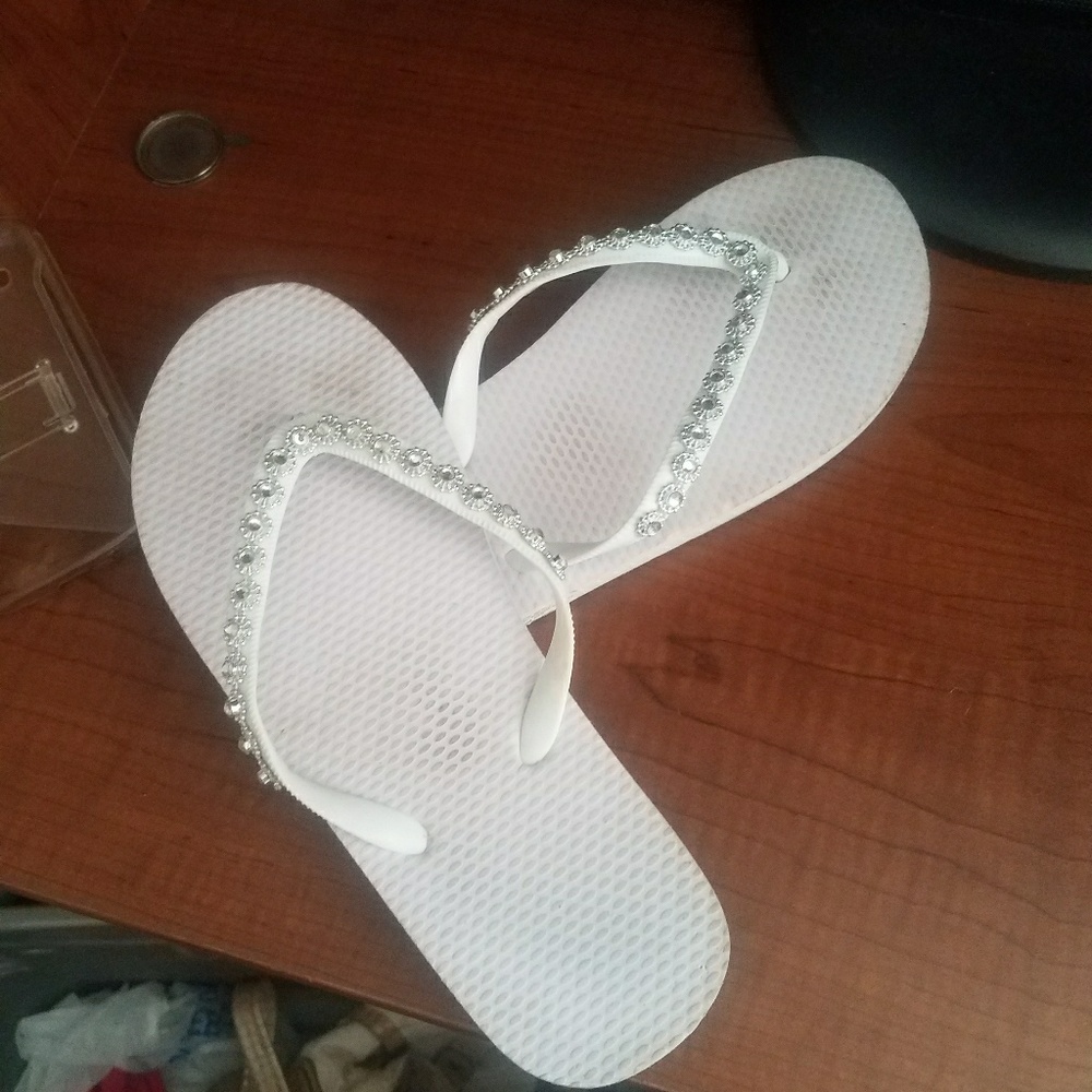 White flip flops