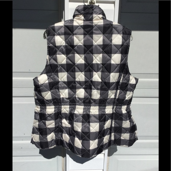 NWT Talbots Cute Black & Cream Buffalo Plaid Vest - Picture 3 of 3