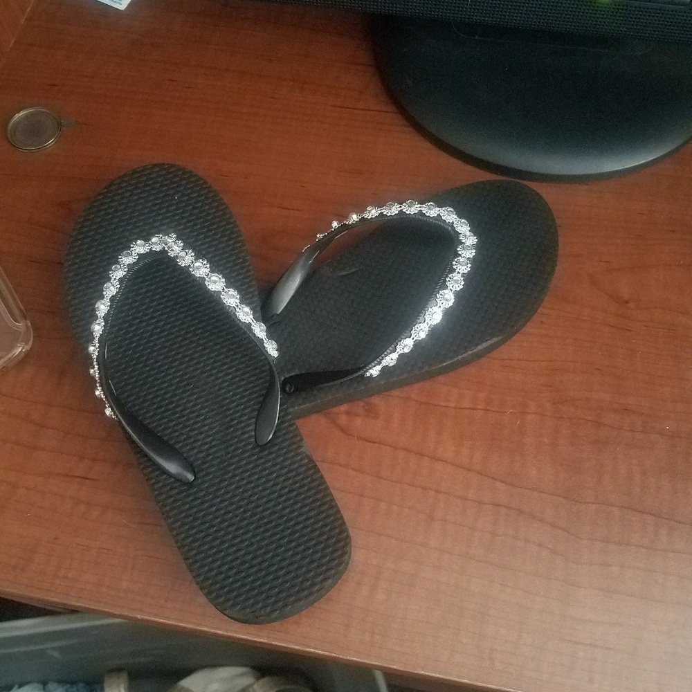 Black flip flops