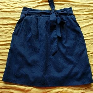 Sale!! Navy skirt with faux bow belt