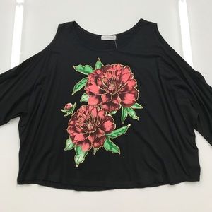 Gold lining floral top