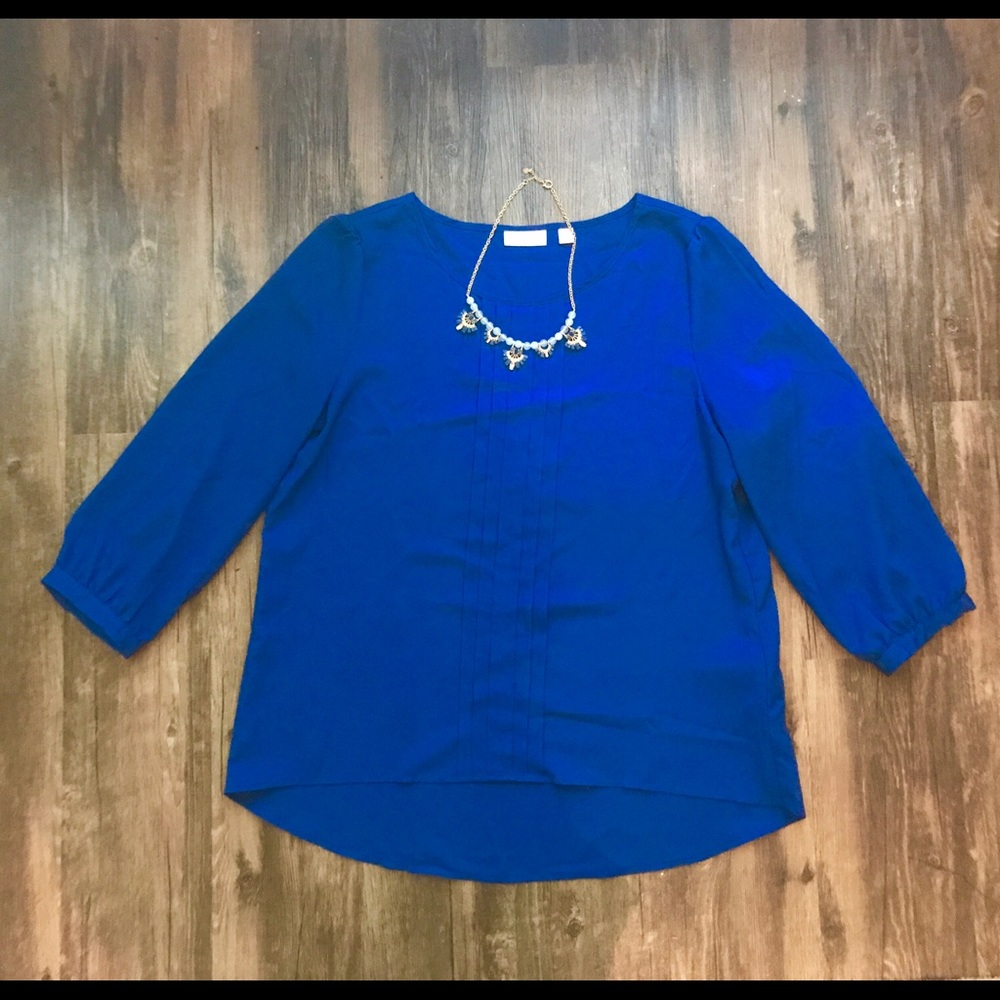Royal Blue Hi-Lo Blouse