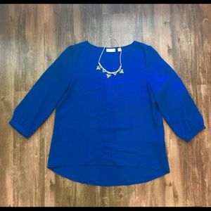 Royal Blue Hi-Lo Blouse