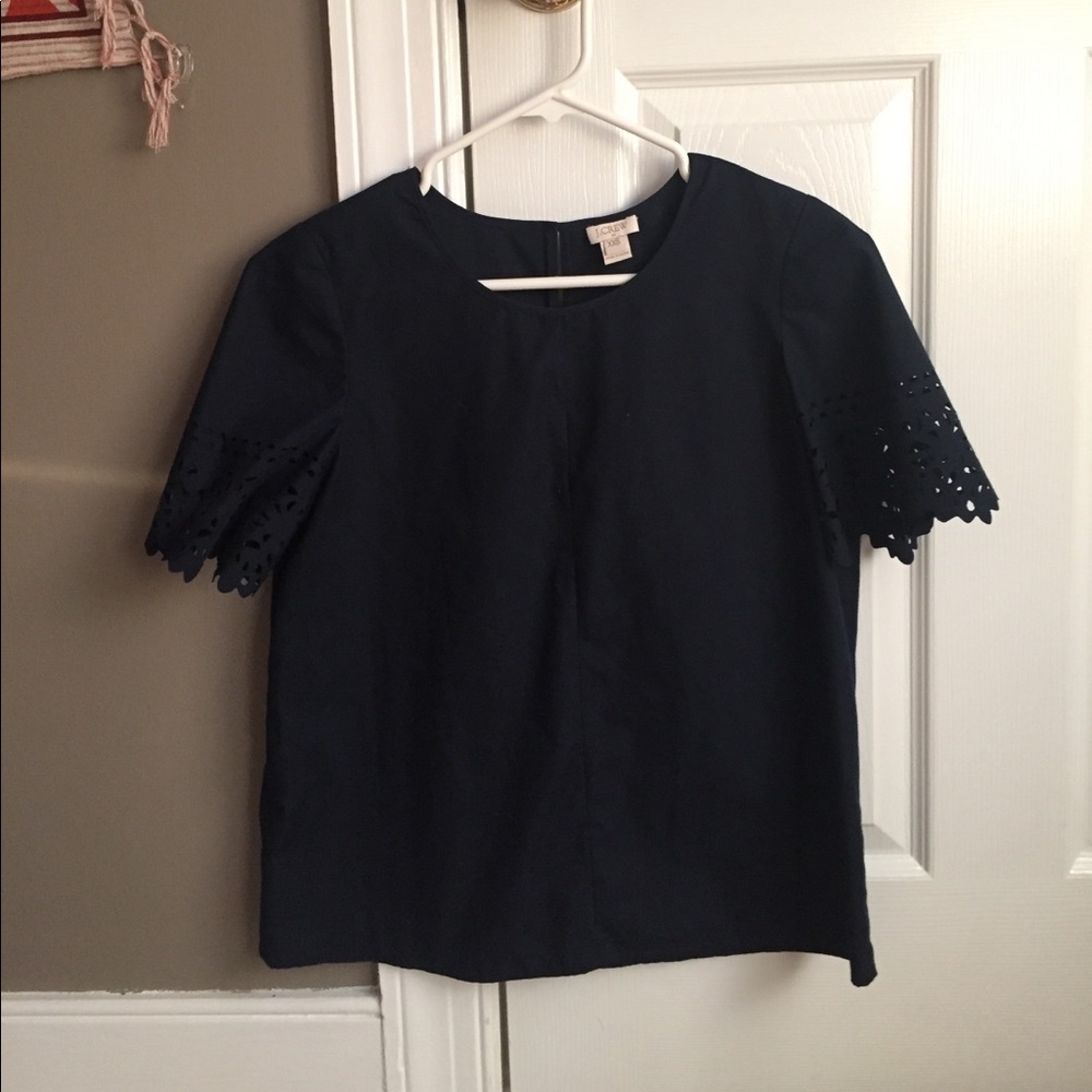 J.CREW navy blue cotton blouse