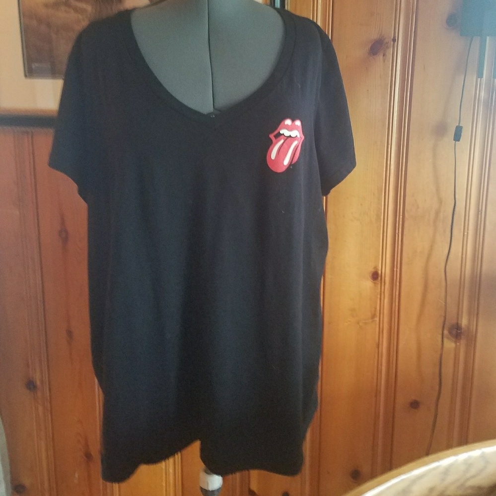 Torrid 4 Rolling Stones Logo Black V-Neck T