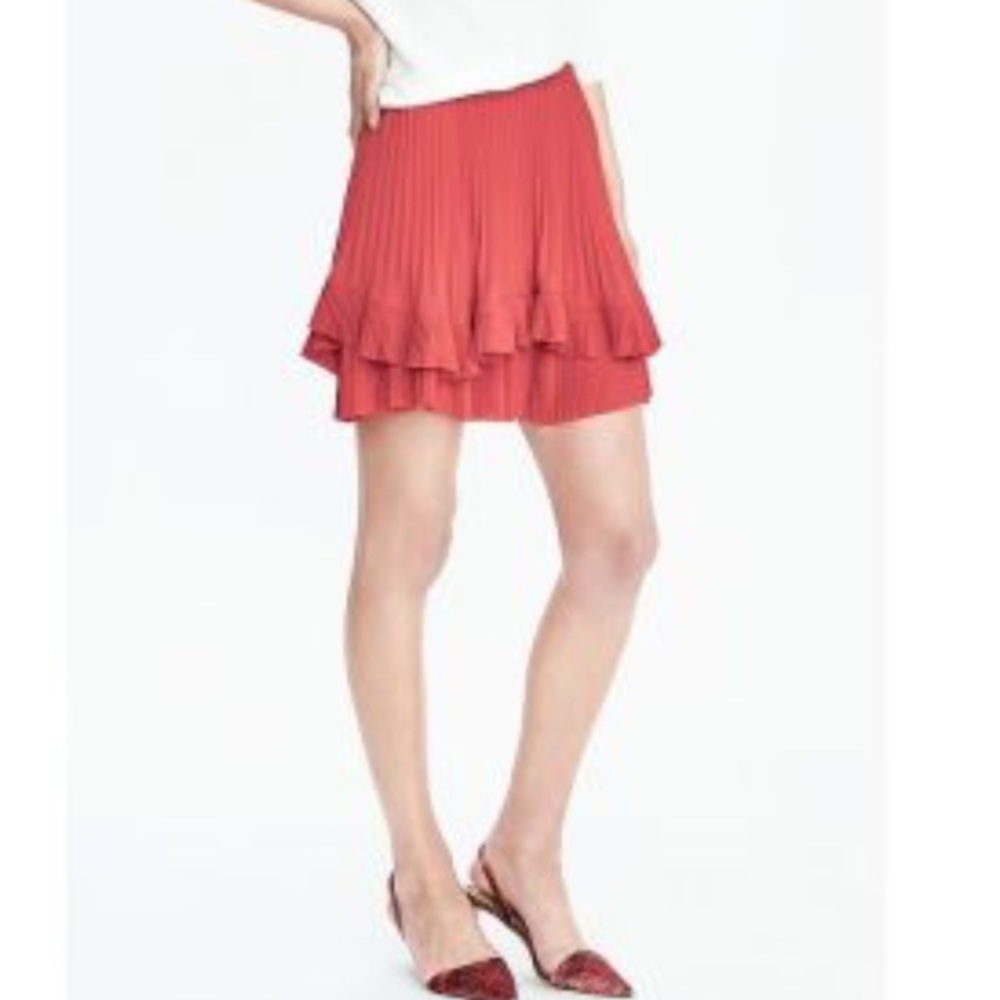 Banana Republic Tiered Pleated Mini Skirt Size 0