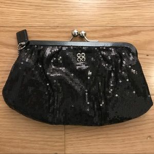 Black Sequin Coach Clutch