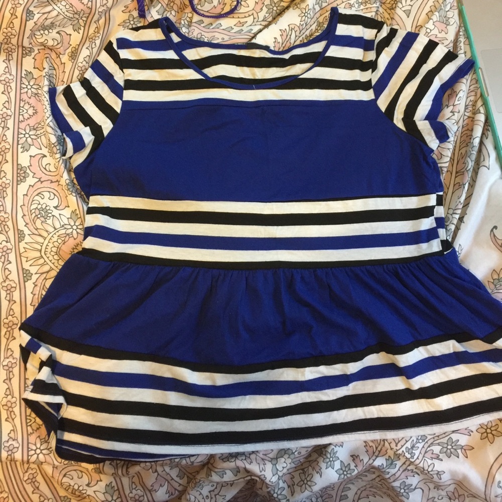 Striped Peplum Top