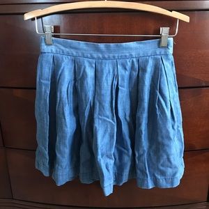 American Eagle Denim Pleated Mini Skirt