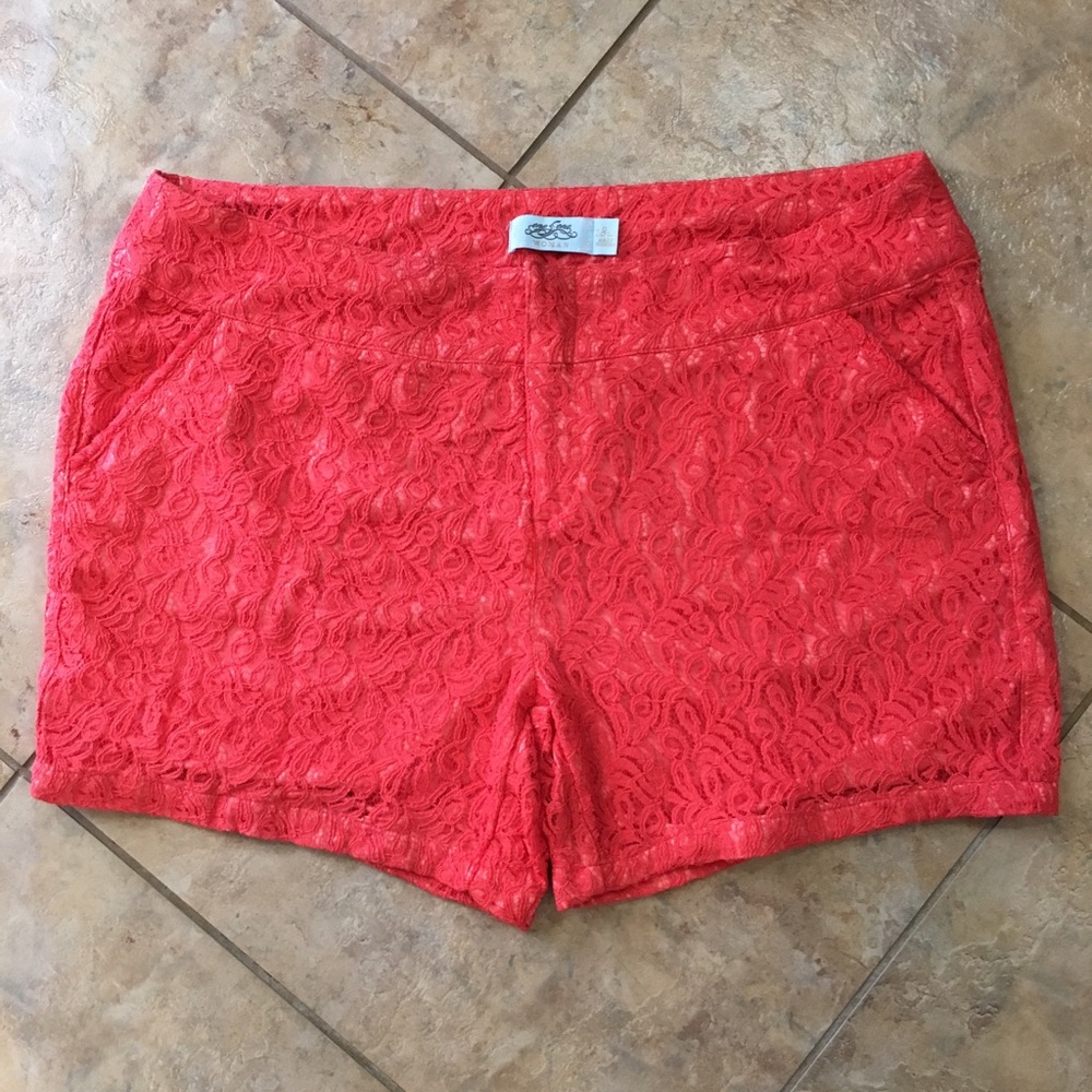 One 5 One Coral Lace Shorts 18w