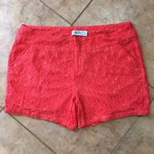 One 5 One Coral Lace Shorts 18w
