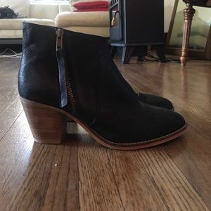 Black leather ankle boots
