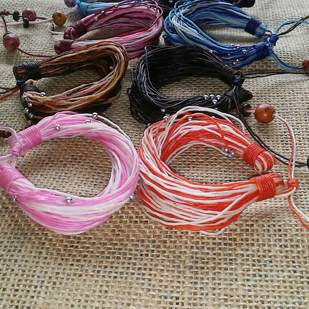 Bonita's Boutique Waxed Hemp Bracelet Set of 6