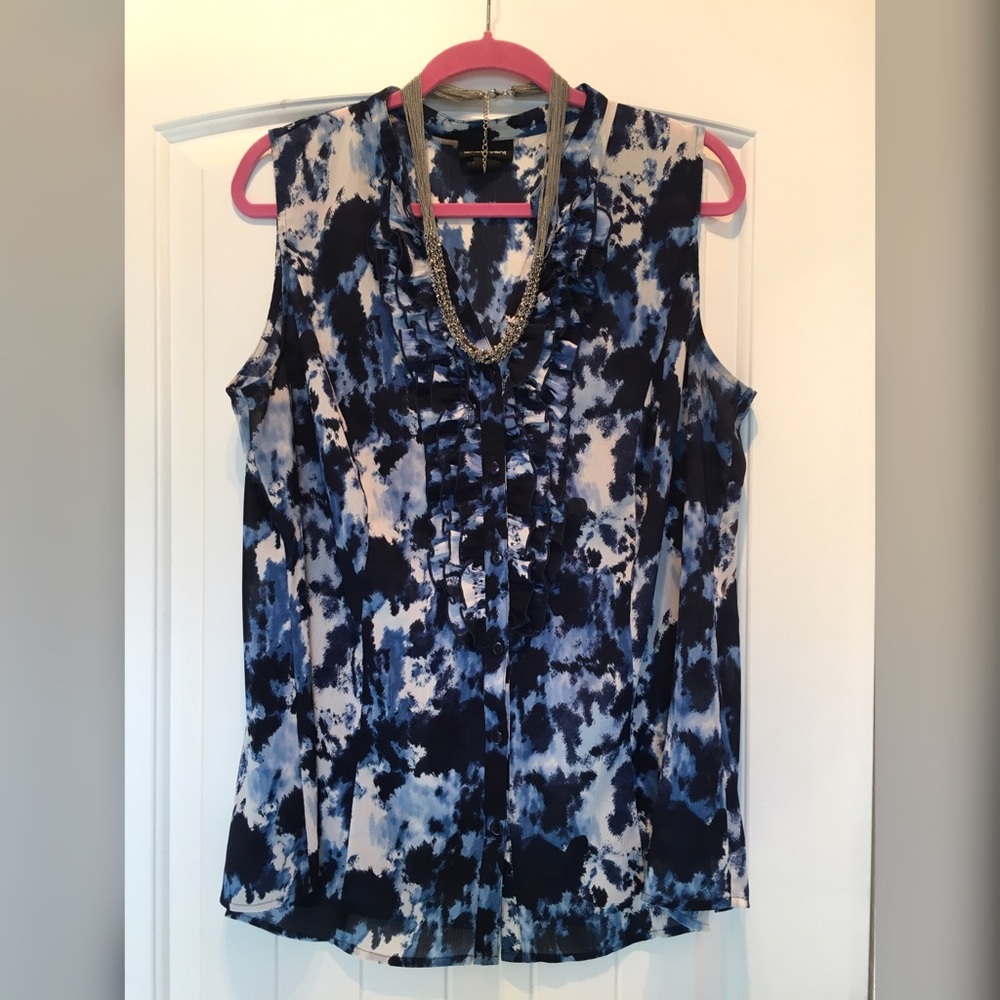 🌻Blue Sleeveless Long Blouse Lane Bryant