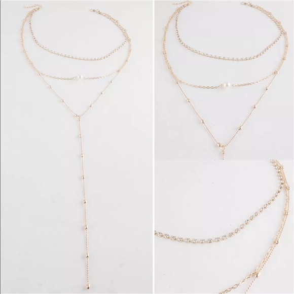 New✨ Rhinestone Choker Layered Necklace 😍✨ - Picture 4 of 6