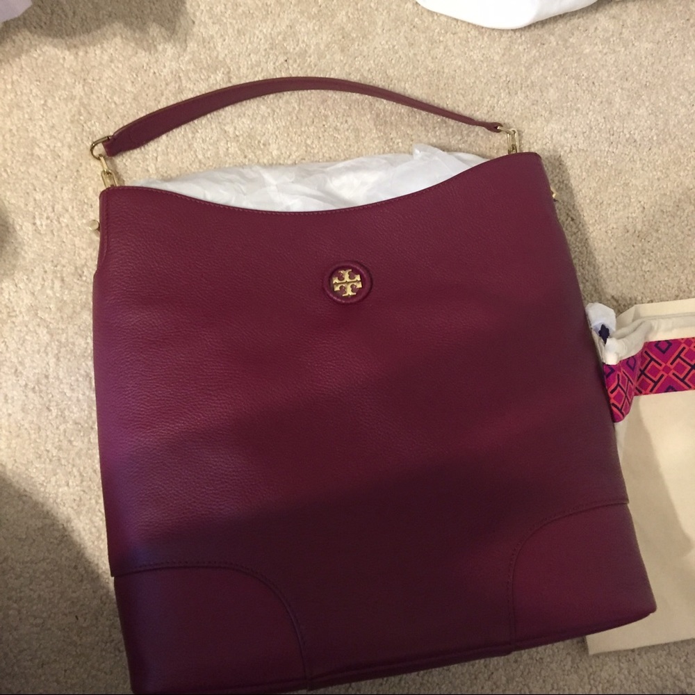 Tory Burch Thea whipstitch logo hobo bag