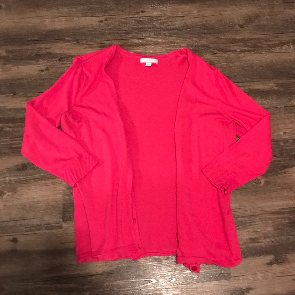 Hot Pink 3/4 Sleeve Cardigan