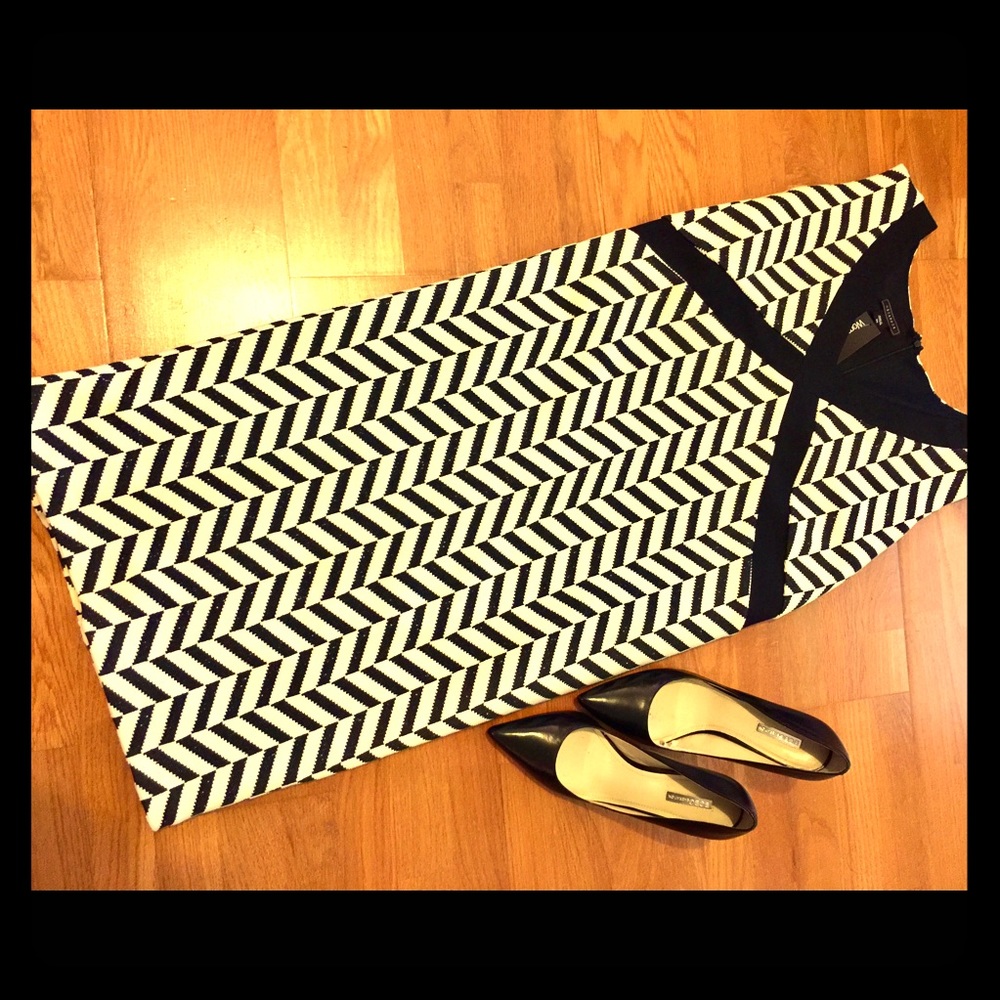 Black and cream dress