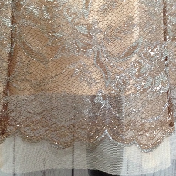 BCBG MAXAZRIA Rose Gold Lace Strapless Dress - Picture 5 of 8