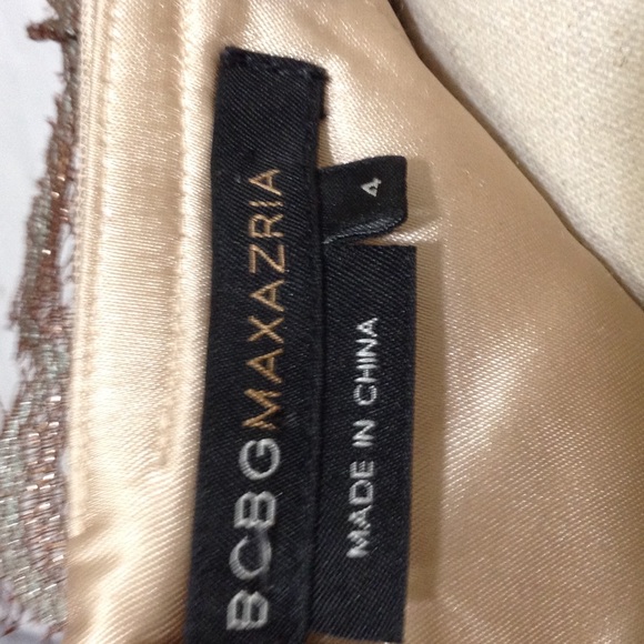 BCBG MAXAZRIA Rose Gold Lace Strapless Dress - Picture 6 of 8