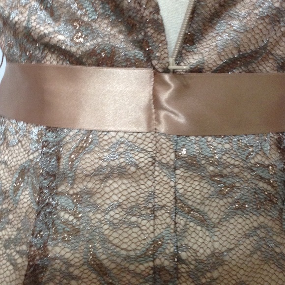 BCBG MAXAZRIA Rose Gold Lace Strapless Dress - Picture 7 of 8