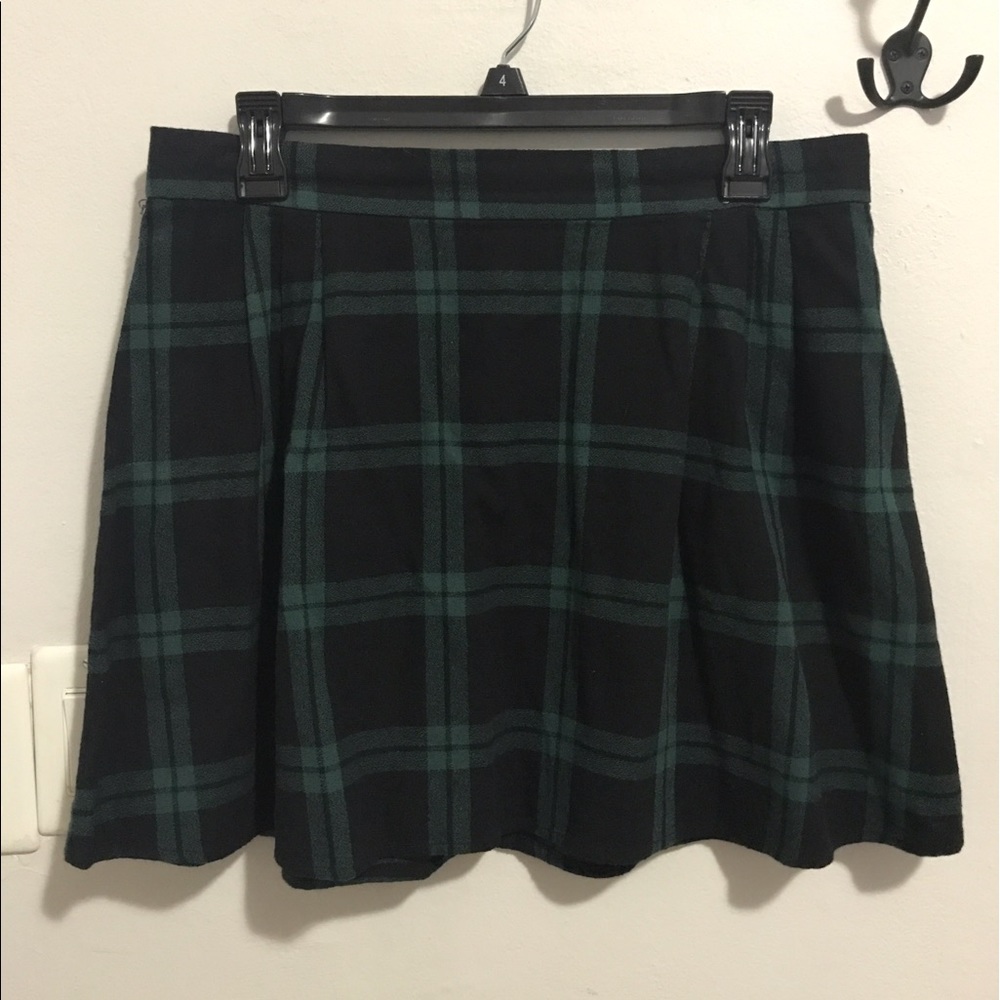 Green and Black Plaid Skirt by Old Navy-WORN ONCE!