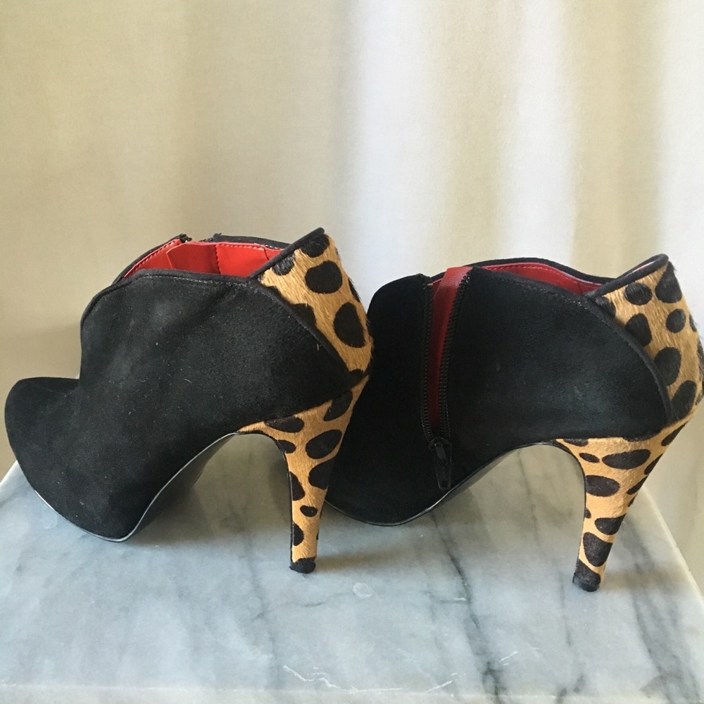 Nine West suede and calf hair booties