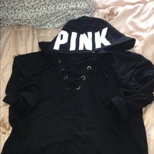 Cross cross pink hoodie