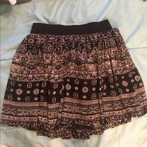 Black patterned Mini skirt