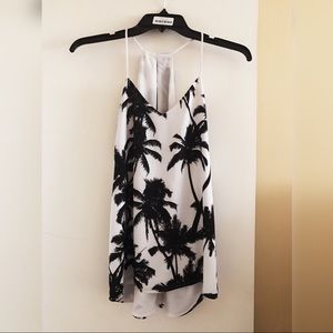 Express black white palm tree cami XS for summer