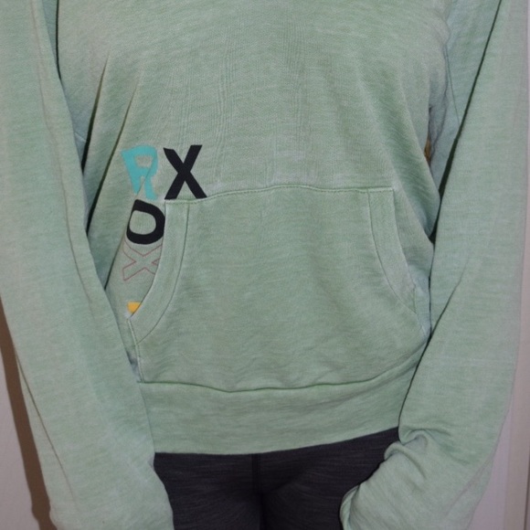 Green Roxy Pullover Hoodie - Picture 3 of 4