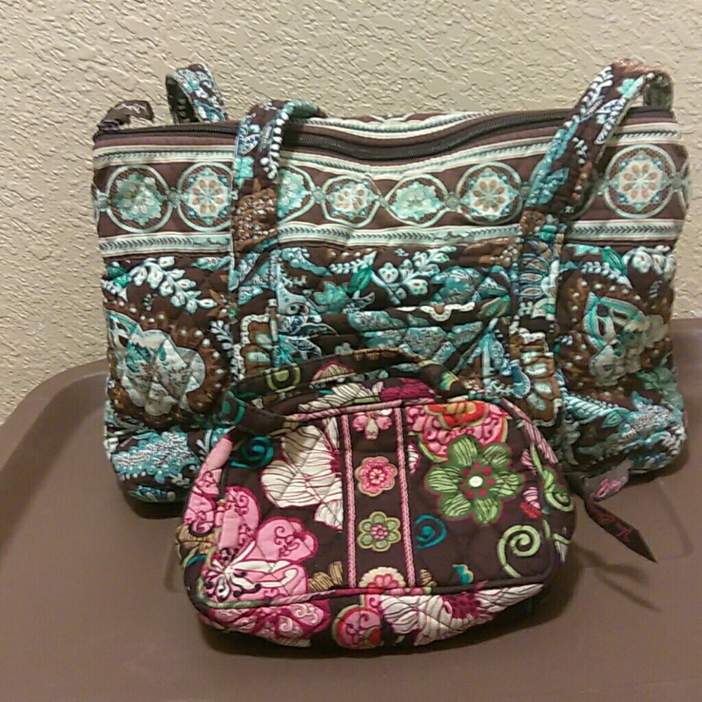 Vera Bradley handbag and cosmetic bag