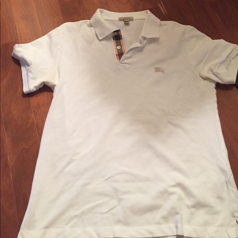 Burberry White Polo Shirt