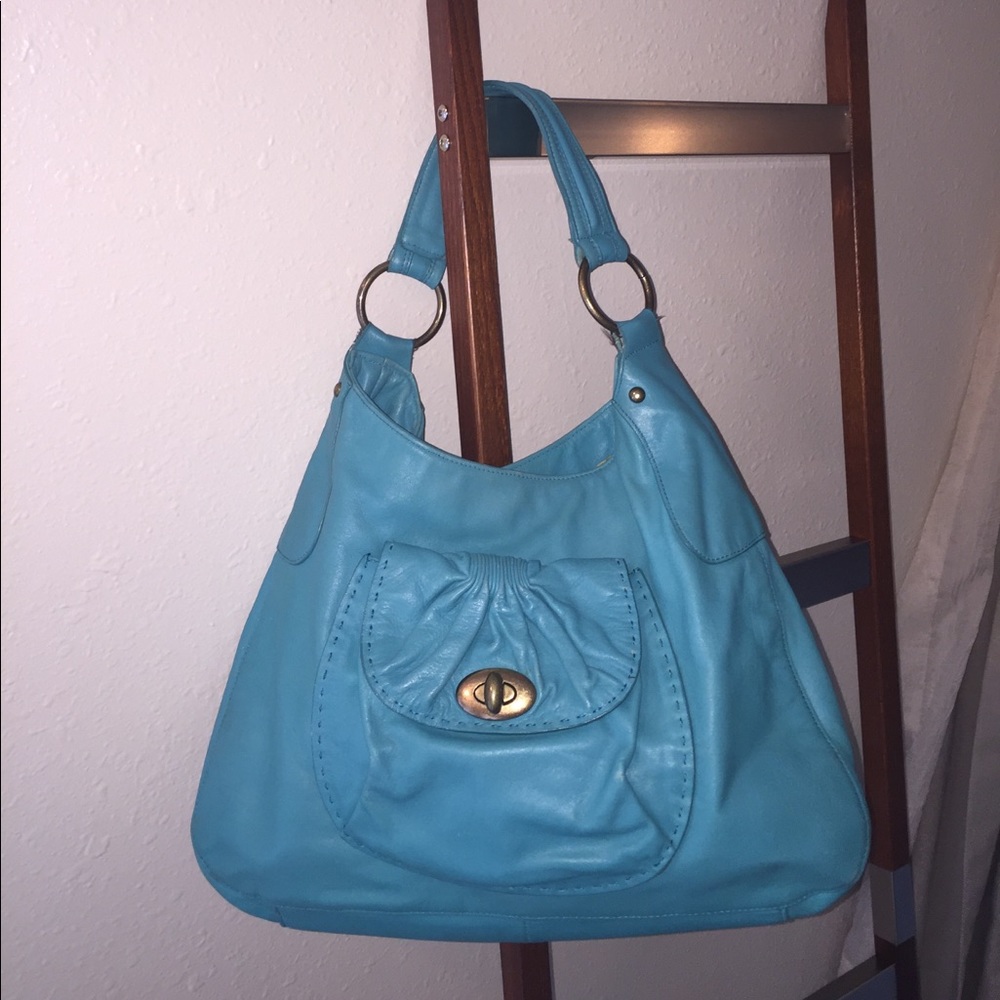 Kate Landry turquoise shoulder bag. - Picture 2 of 5