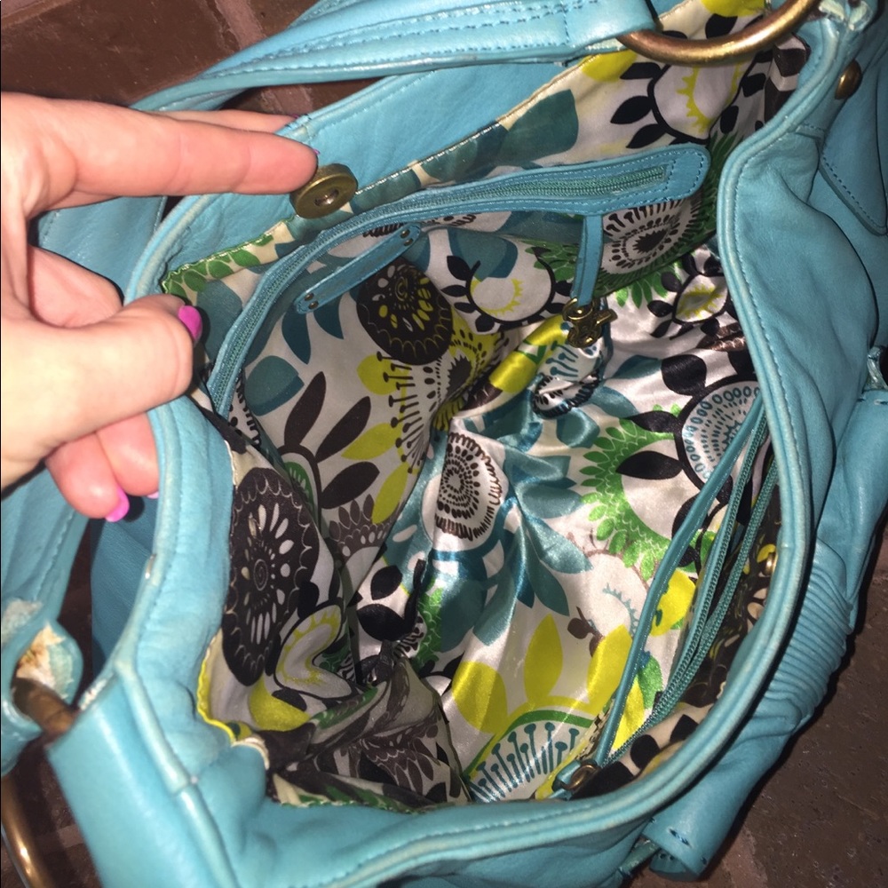 Kate Landry turquoise shoulder bag. - Picture 4 of 5