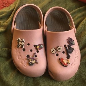 Kids Pink CROCS W/charms!!!