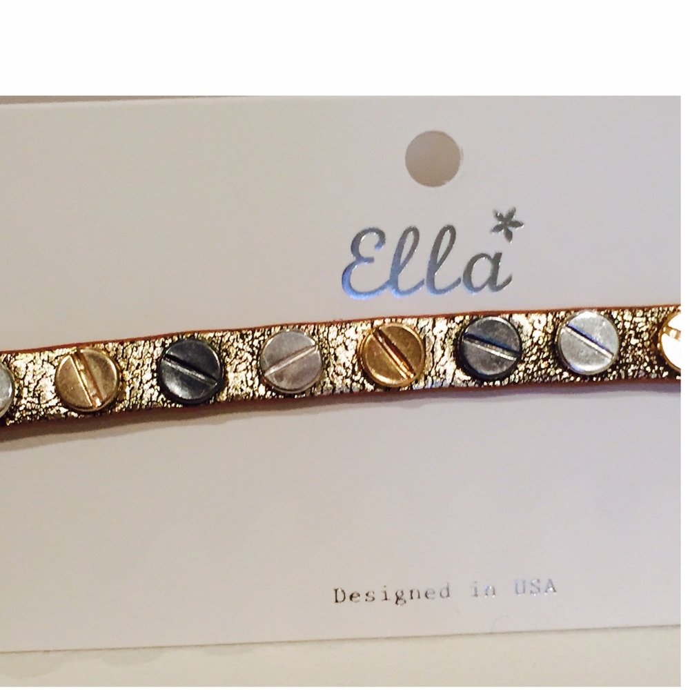 🎉HP🎉Glam Edgy Gold Mixed Metal Nail Head Choker - Picture 5 of 8