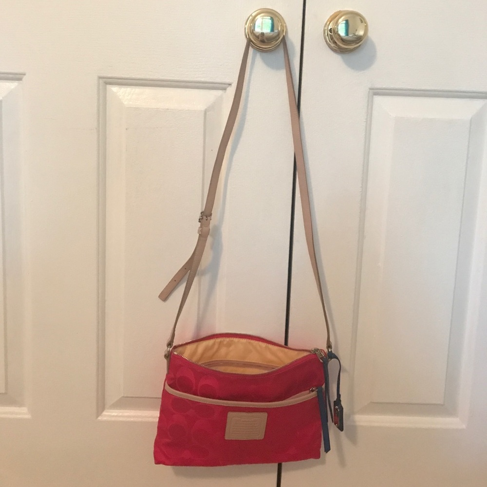 Just reduced! Coach Signature nylon crossbody bag