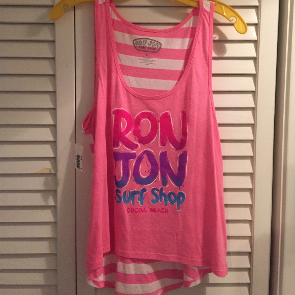 Ron Jon surf shop tank top pink size L