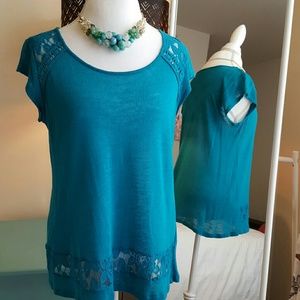 Cable & Gauge Semi-Sheer Top