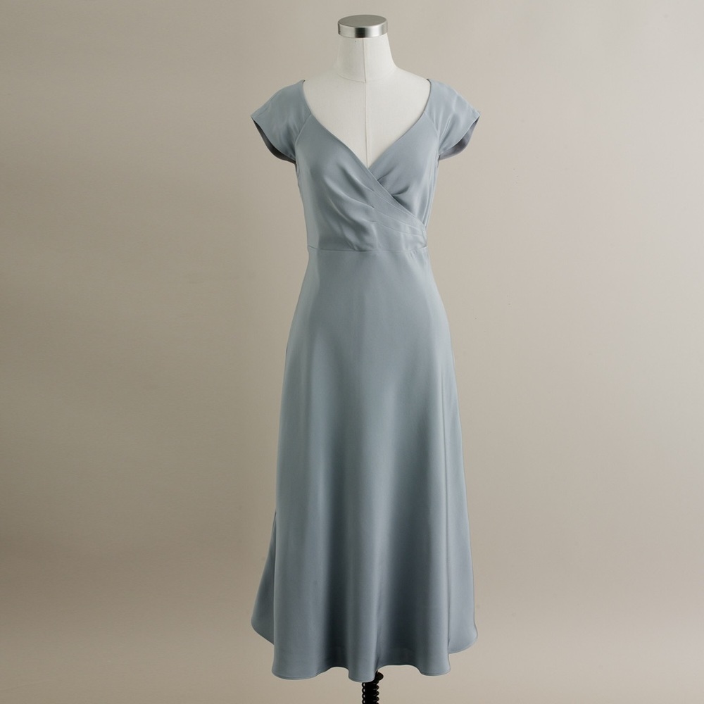 J. Crew Brown Silk Tricotine Cecelia Dress 0