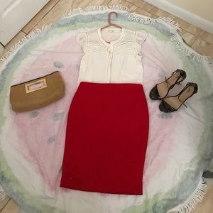 The Limited red pencil skirt