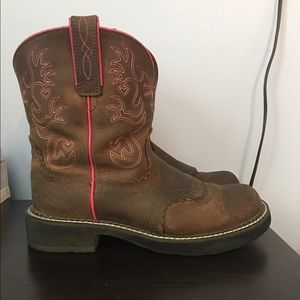 Women's Ariat brown and pink boots