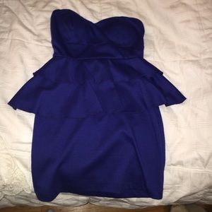 Blue mini dress strapless