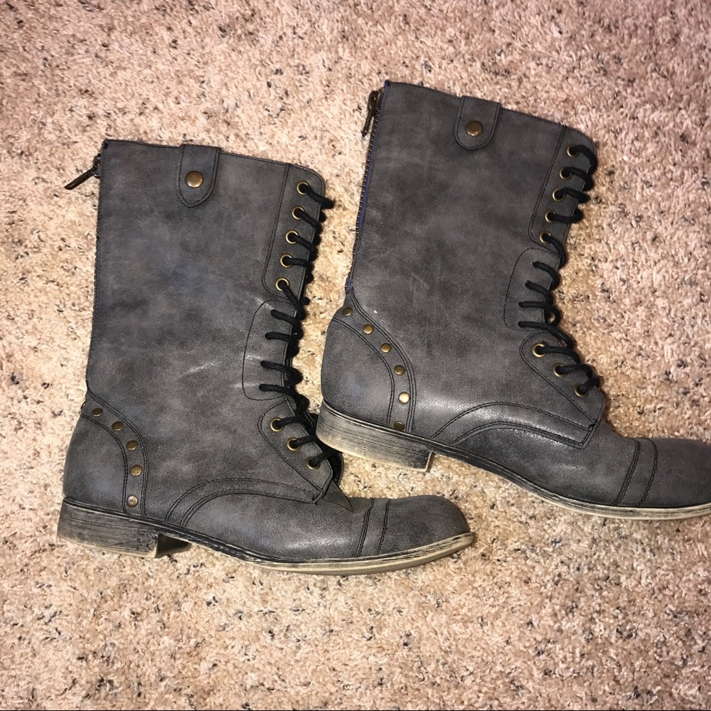 MADDEN GIRL mid calf length lace up fashion boots