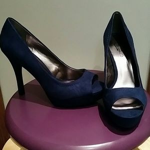 Candie's Peep-Toe Blue Pumps NWOT