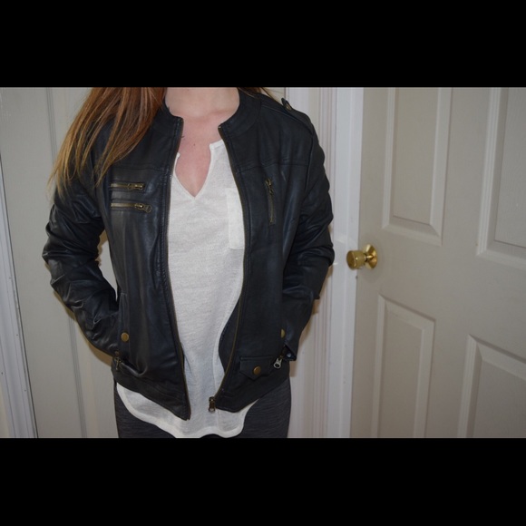 Grey Pleather Jacket - Picture 2 of 3