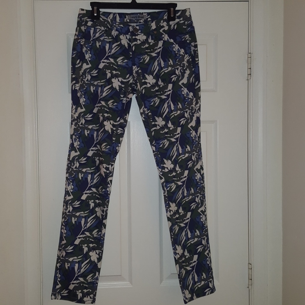 Luxury blues stretch print jeans